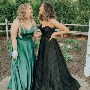 Black Strapless Prom Dress